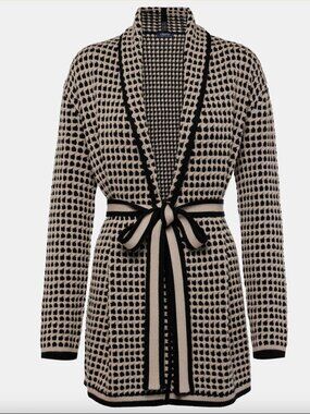 NWT ‘S Max Mara Mirage Checked Cotton Cardigan XS